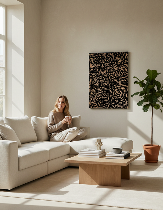 3D Wood Carved Wall Art: Vortex Design, Modern Wall Decor