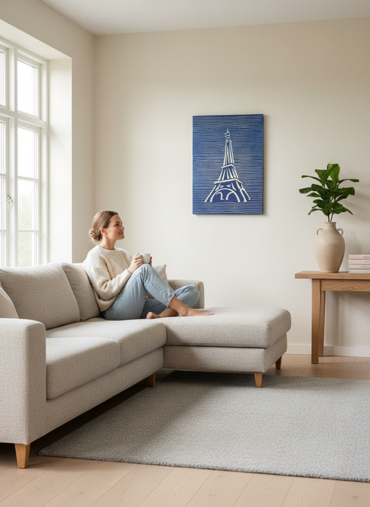 3D Wooden Eiffel Tower Wall Art: Hand-Carved Paris Decor