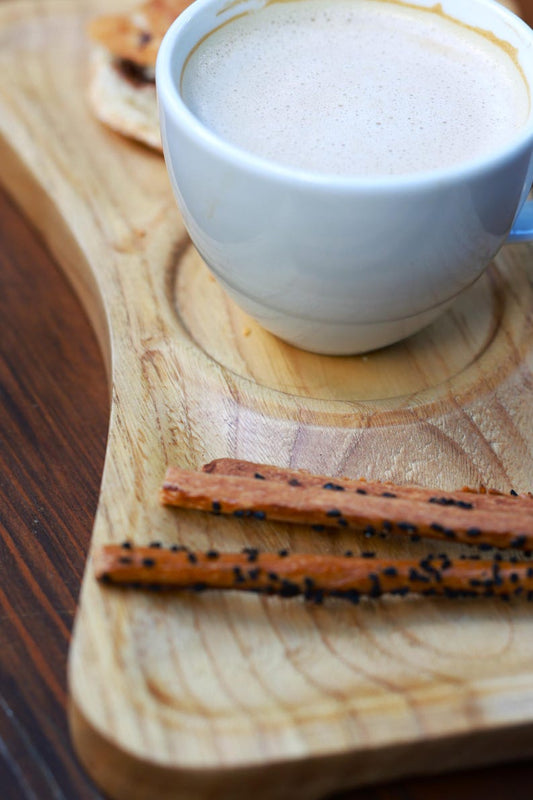 Chestnut Wood Tray Set β 2 Coffee & Serving Trays with 3D Design