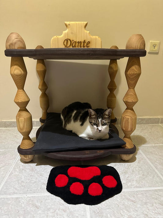 Personalized Wooden Cat Bed: Handcrafted Luxury Pet House
