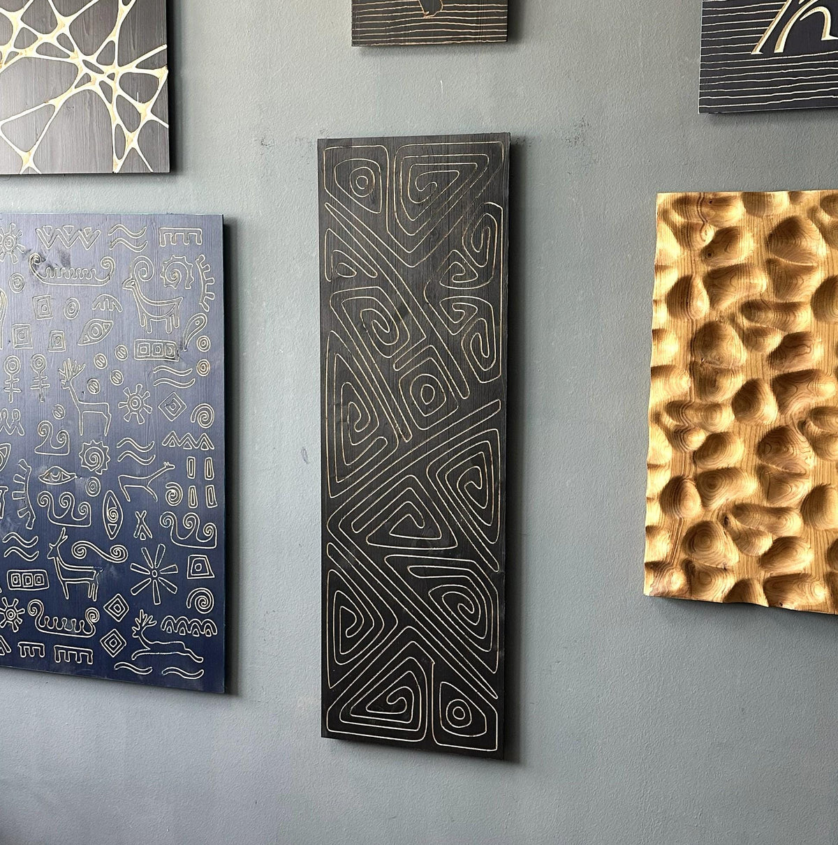Minimalist Wooden Carved Line Art Wall Decor
