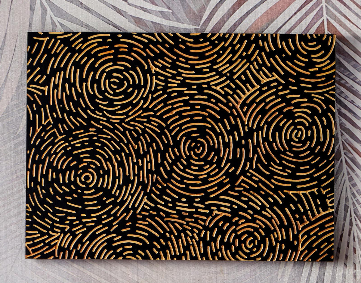 3D Wood Vortex Wall Art: Hand-Carved Line Art Panel