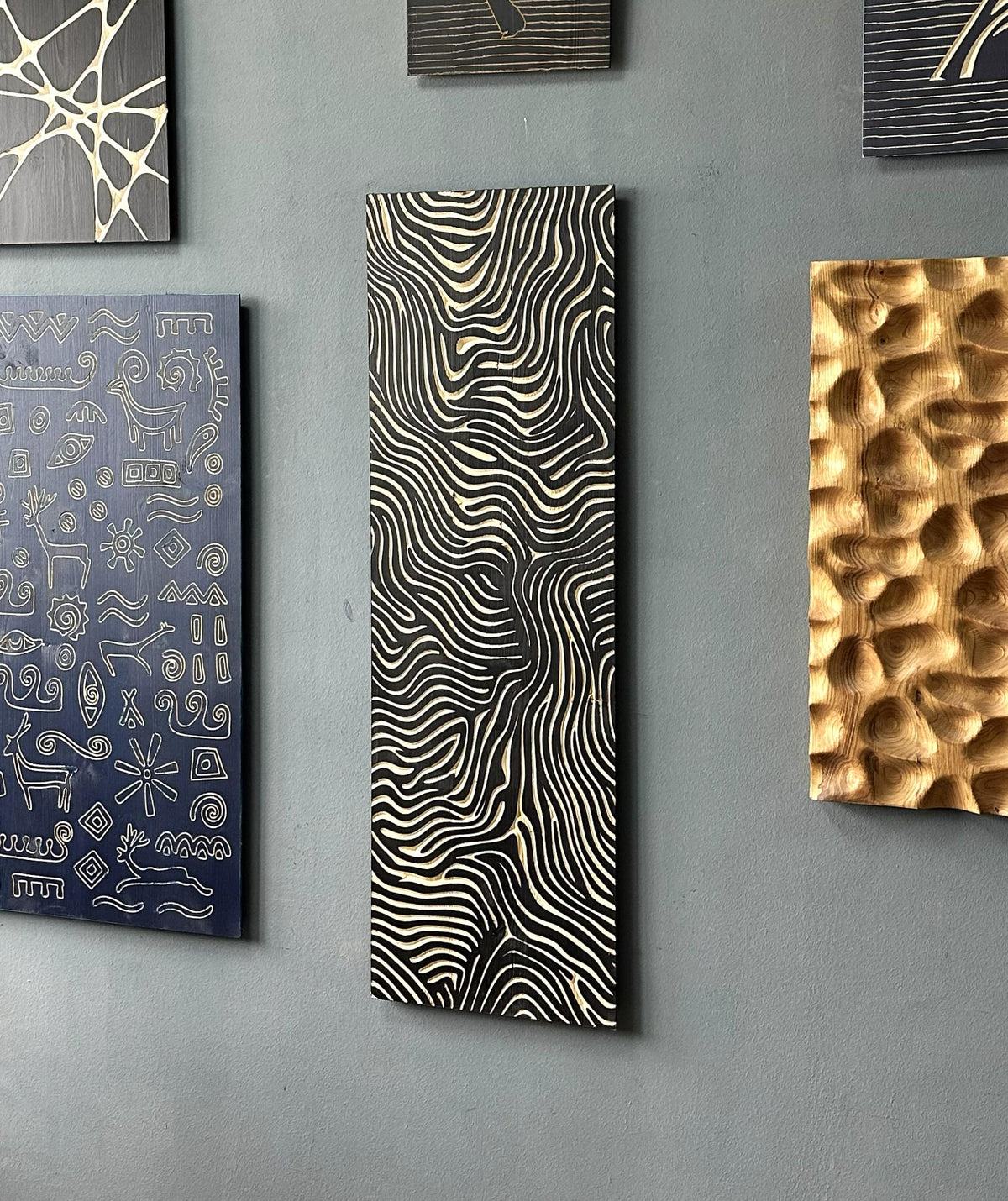 3d Carved Abstract Design Wooden Wall Art