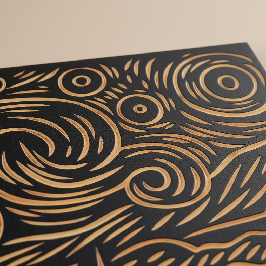 3D Wood Wall Art: Carved Starry Night Decor