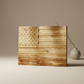 3D Carved Chestnut Wood American Flag Wall Art