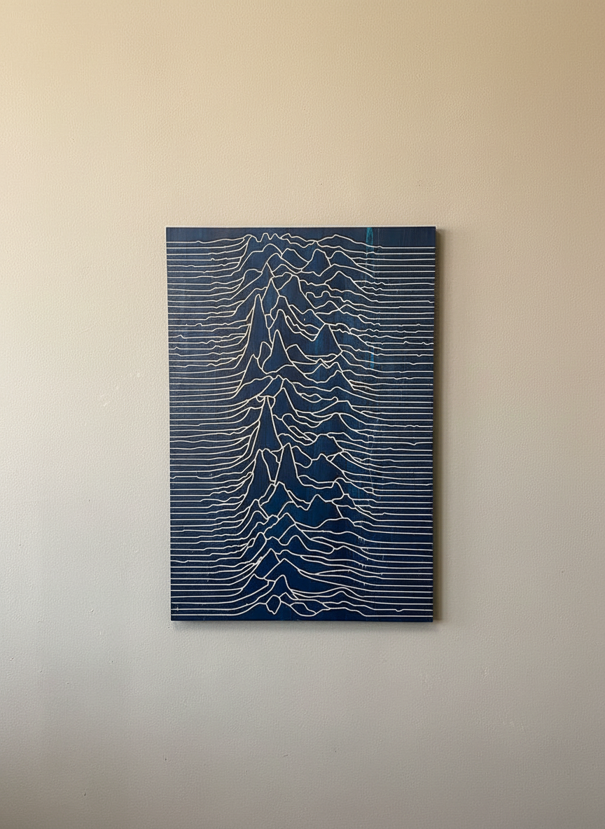 Joy Division Wood Wall Art: Hand-Carved Music Gift