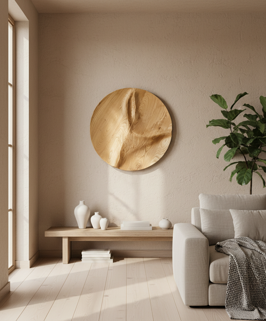 3D Carved Chestnut Wood Wall Art: Unique Wall Decor