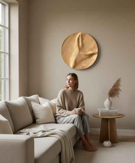 3D Carved Chestnut Wood Wall Art: Unique Wall Decor