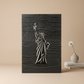 Liberty Statue Line Art - 3D Carved Wooden Wall Decor