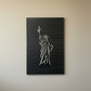 Liberty Statue Line Art - 3D Carved Wooden Wall Decor