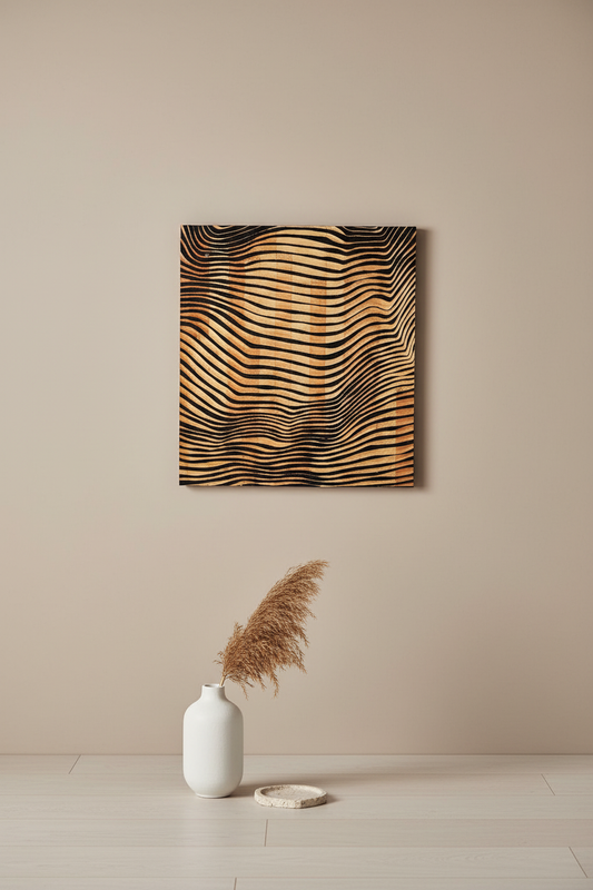 3D Wood Wall Art: Modern Abstract Panel Decor