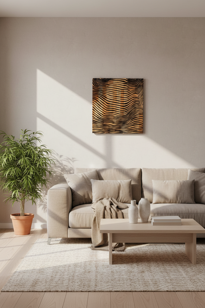 3D Wood Wall Art: Modern Abstract Panel Decor