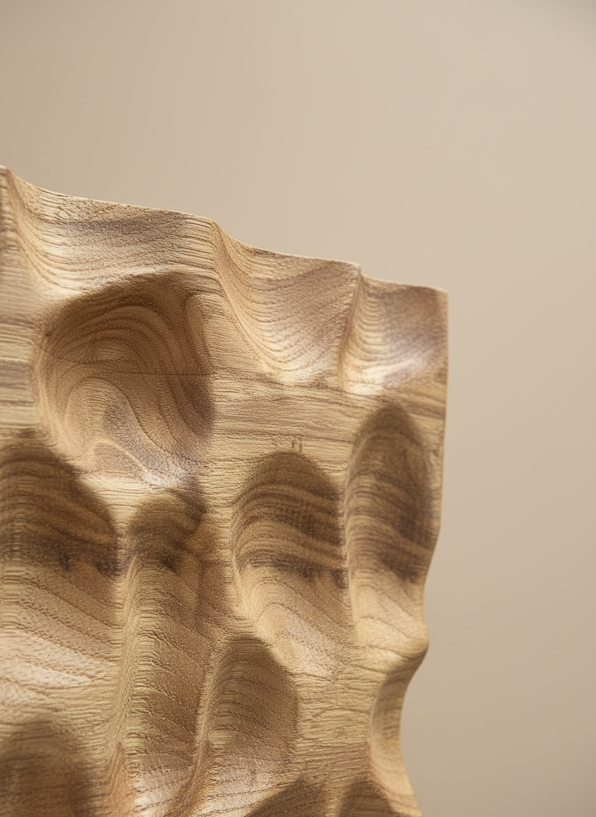 3D Carved Wood Wall Art: Textured Wood Panel Hanging