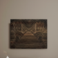 3D Carved Wood Wall Panel: Rustic Modern Line Art