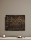 3D Carved Wood Wall Panel: Rustic Modern Line Art