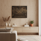 3D Carved Wood Wall Panel: Rustic Modern Line Art