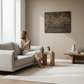 3D Carved Wood Wall Panel: Rustic Modern Line Art