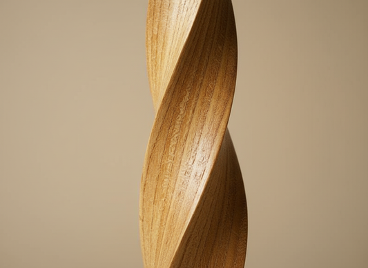 Geometric Carved Candle Holders – Set of 3 Chestnut Wood Pieces
