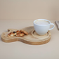 Rustic Chestnut Wood Coffee & Tea Trays – 2-Piece 3D Carved Set