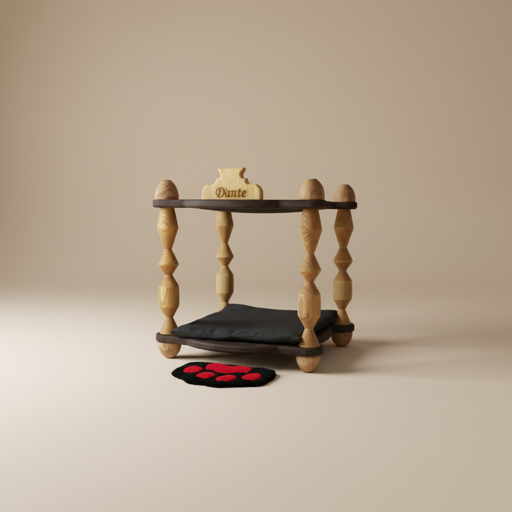 Personalized Wooden Cat Bed: Handcrafted Luxury Pet House
