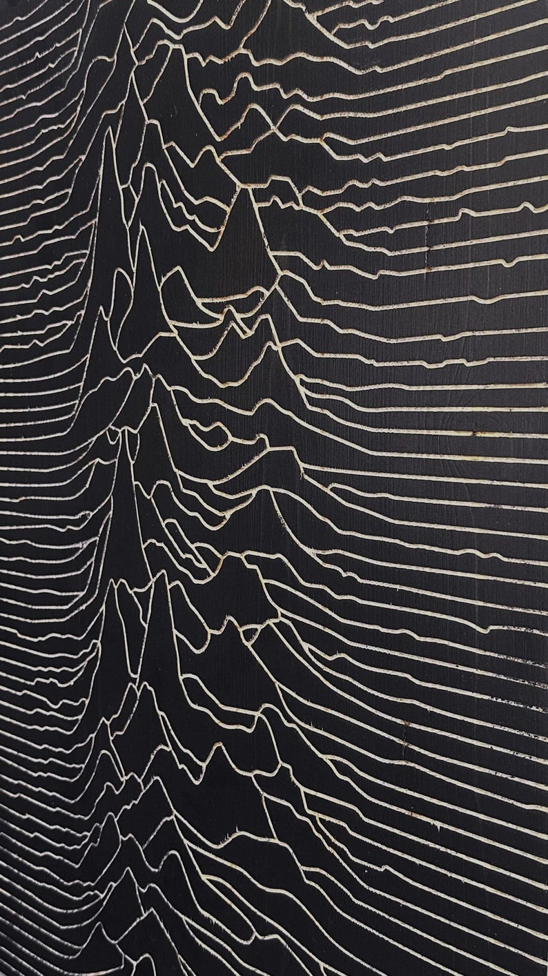 Joy Division Wood Wall Art: Hand-Carved Music Gift