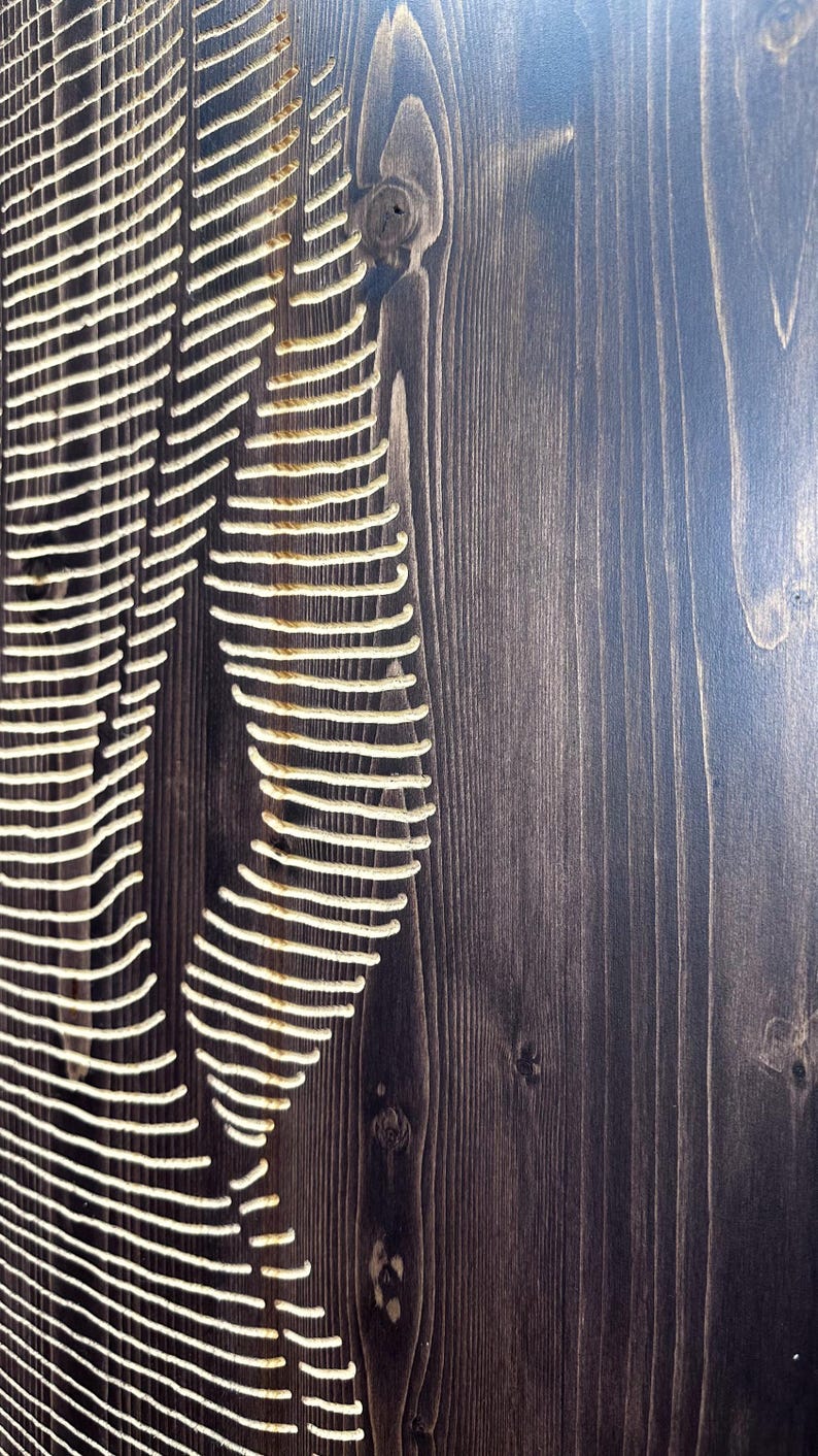 Engraved Wood Wall Art: Minimalist Woman Line Art