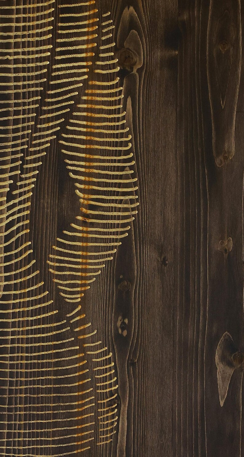 Engraved Wood Wall Art: Minimalist Woman Line Art