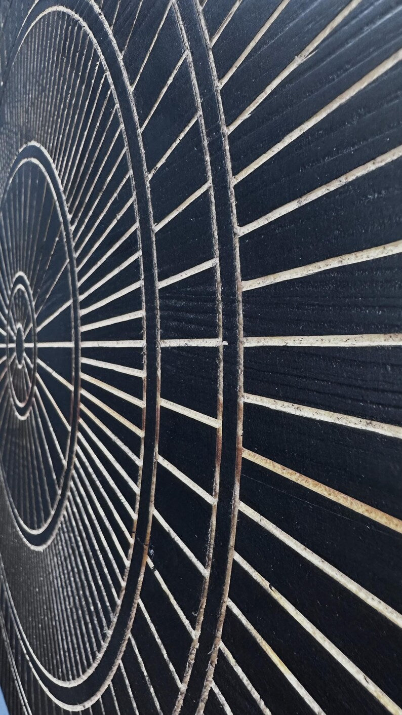 Minimalist Carved Line Wood Wall Art Panel