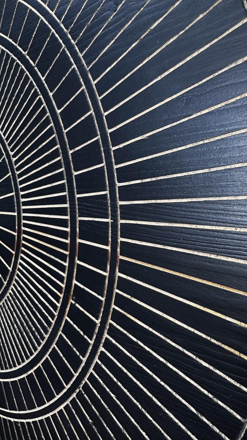 Minimalist Carved Line Wood Wall Art Panel