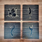 Line Art Music Band Wooden Wall Decor - Set of 4