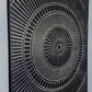 Hand-Carved Wood Line Art: Geometric Wall Hanging - Black & Gold