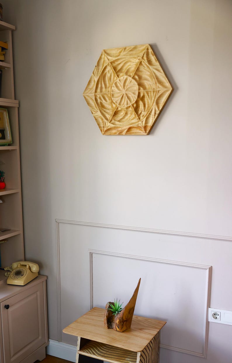 Mare 3D Carved Chestnut Wood Wall Art Panel