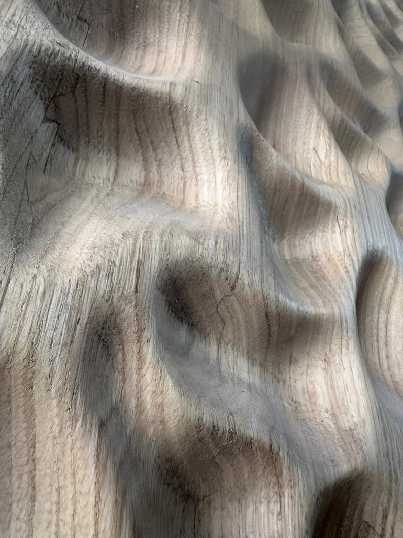 3D Carved Wood Wall Art: Textured Wood Panel Hanging