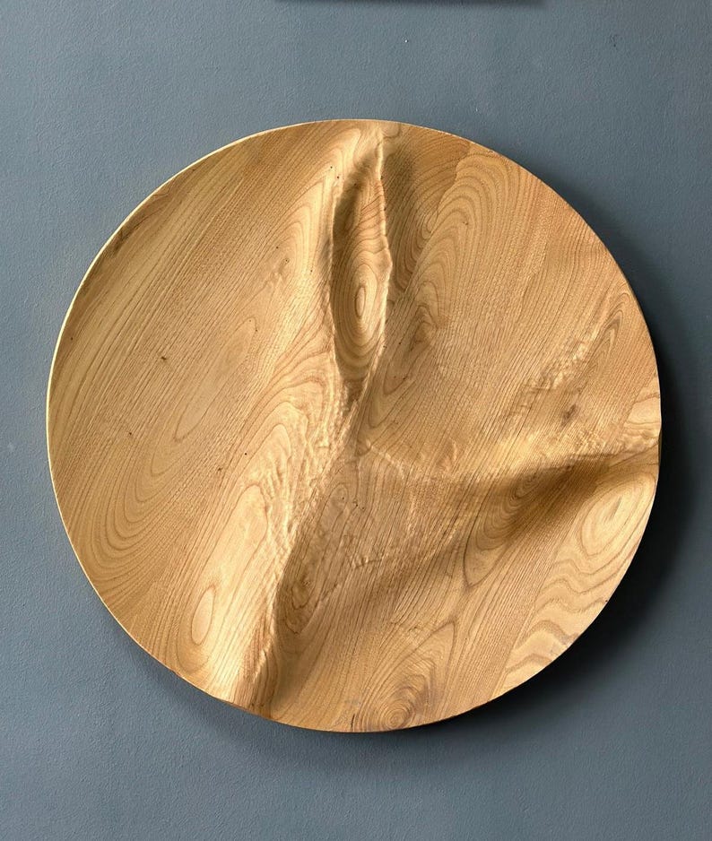 3D Carved Chestnut Wood Wall Art: Unique Wall Decor