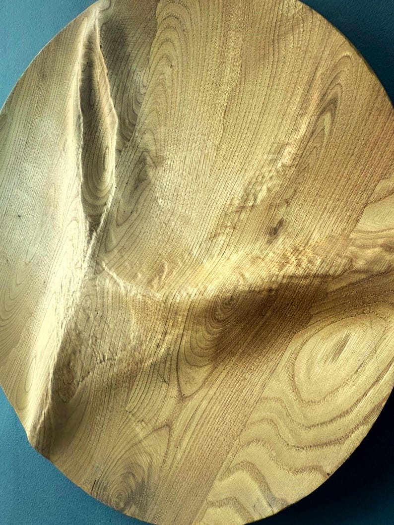 3D Carved Chestnut Wood Wall Art: Unique Wall Decor