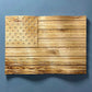 3D Carved Chestnut Wood American Flag Wall Art