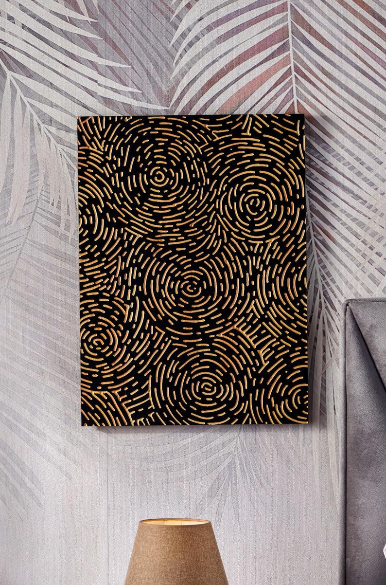 3D Wood Carved Wall Art: Vortex Design, Modern Wall Decor