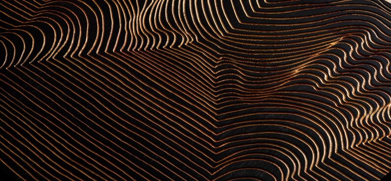 3D Carved Wood Wall Panel: Rustic Modern Line Art