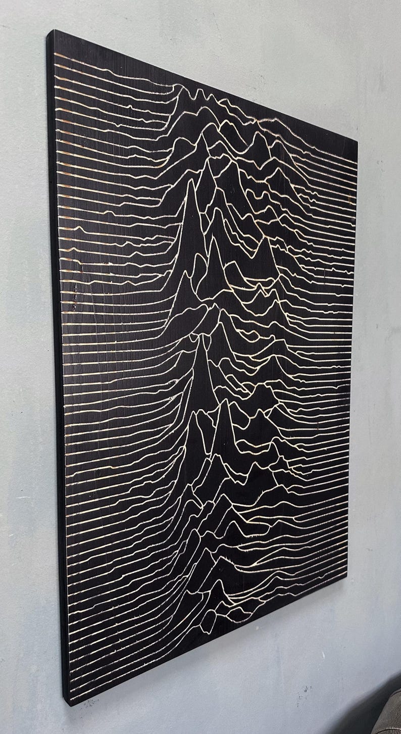 Joy Division Wood Wall Art: Hand-Carved Music Gift