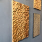 3D Carved Chestnut Wood Wall Art: Asymmetric Ripple Design