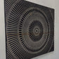 Hand-Carved Wood Line Art: Geometric Wall Hanging - Black & Gold