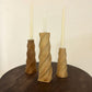 3 Pieces Chesnut Wood Candle Holder