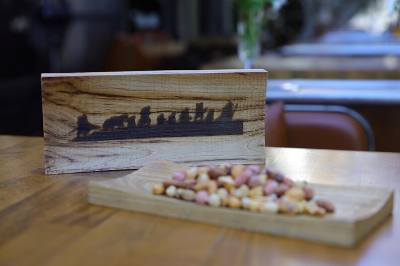 2 Pieces 3d Carved Multi-Purpose Wooden Tray, Chesnut Wood Tray