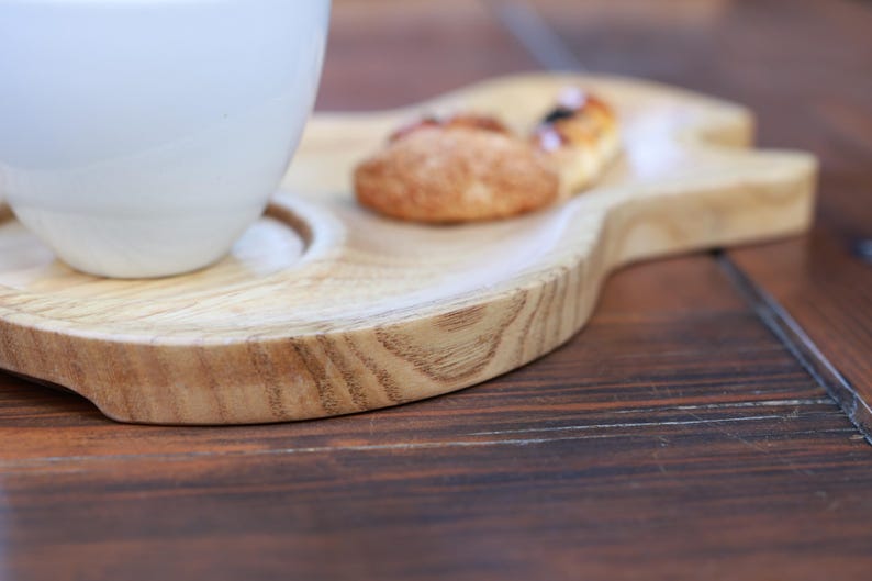 Rustic Chestnut Wood Coffee & Tea Trays – 2-Piece 3D Carved Set