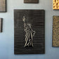 Liberty Statue Line Art - 3D Carved Wooden Wall Decor