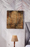 3D Carved Wood Wall Art: Abstract Line Design