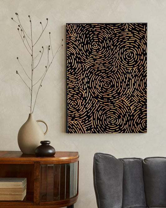 3D Wood Carved Wall Art: Vortex Design, Modern Wall Decor