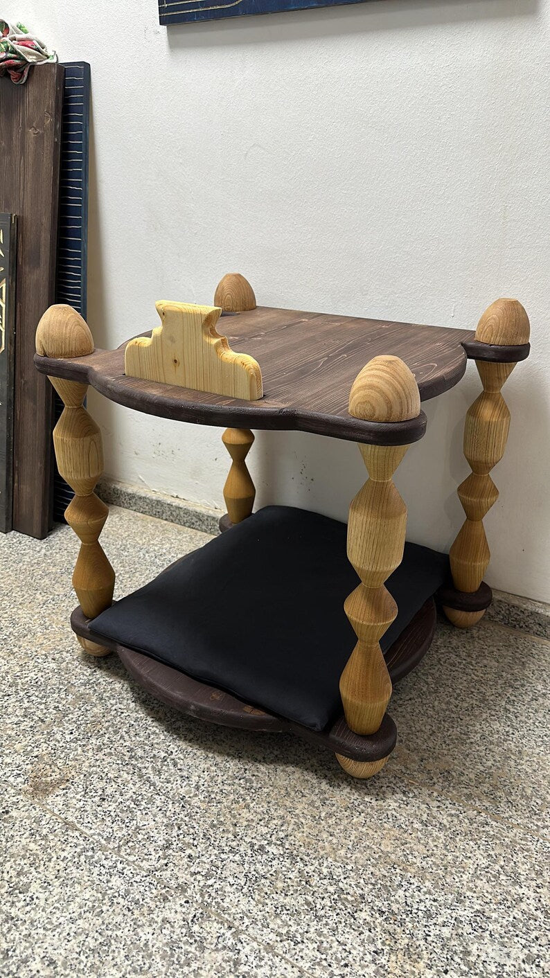 Personalized Wooden Cat Bed: Handcrafted Luxury Pet House