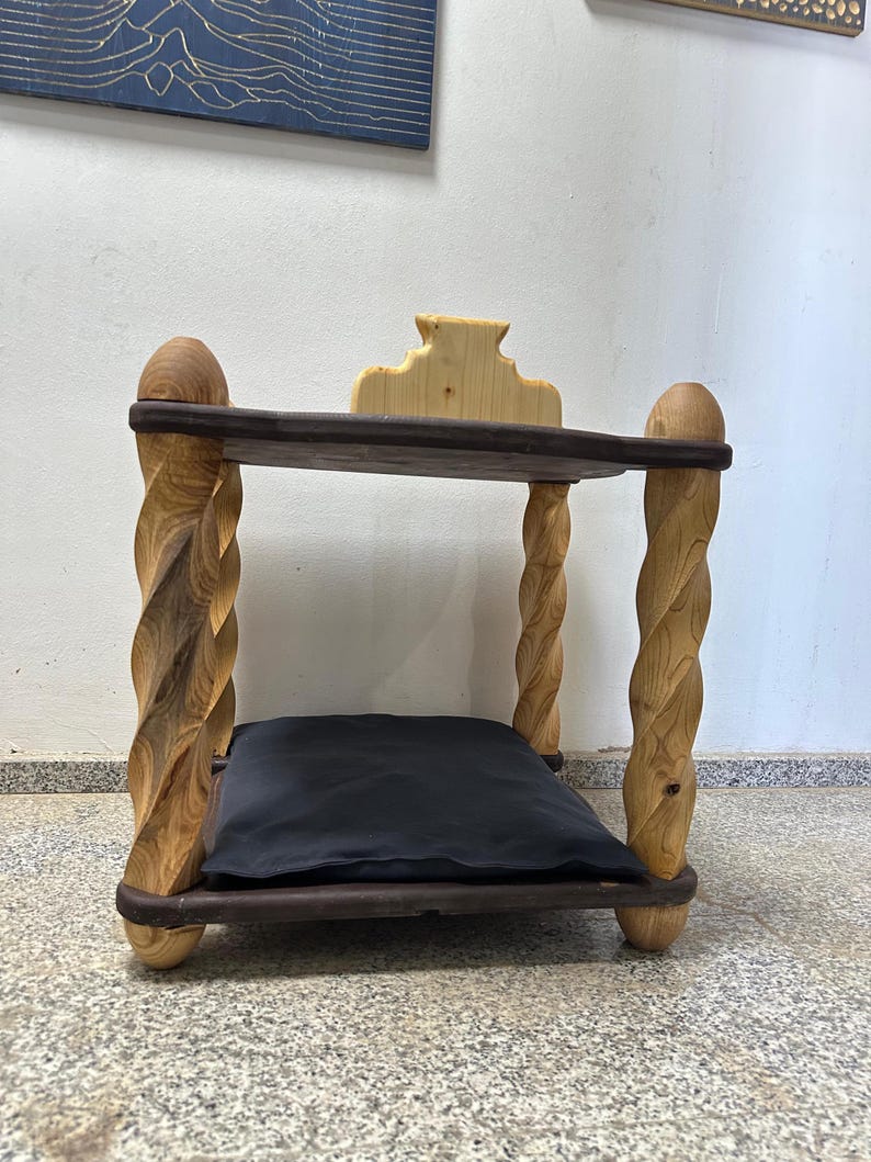 Custom Name Luxury Pet Furniture | Personalized Wooden Cat & Dog Home – Solid Wood Cat House