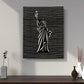 Liberty Statue Line Art - 3D Carved Wooden Wall Decor